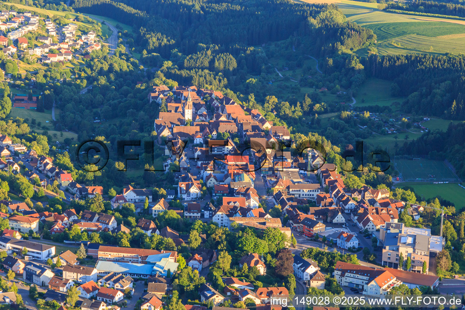 Hauptstraße aus Norden in Dornstetten im Bundesland Baden-Württemberg, Deutschland