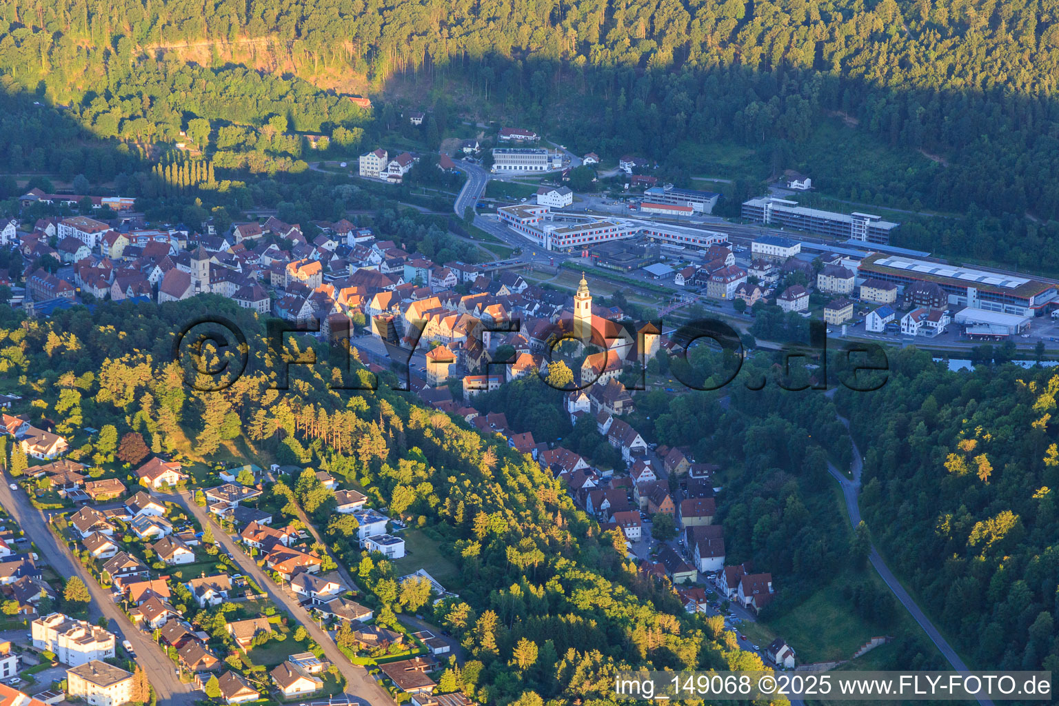 Altstadt mit Stiftskirche Heilig Kreuz in Horb am Neckar im Bundesland Baden-Württemberg, Deutschland