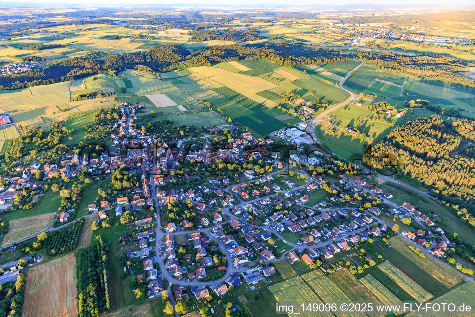 Ortsansicht aus Osten im Ortsteil Betra in Horb am Neckar im Bundesland Baden-Württemberg, Deutschland