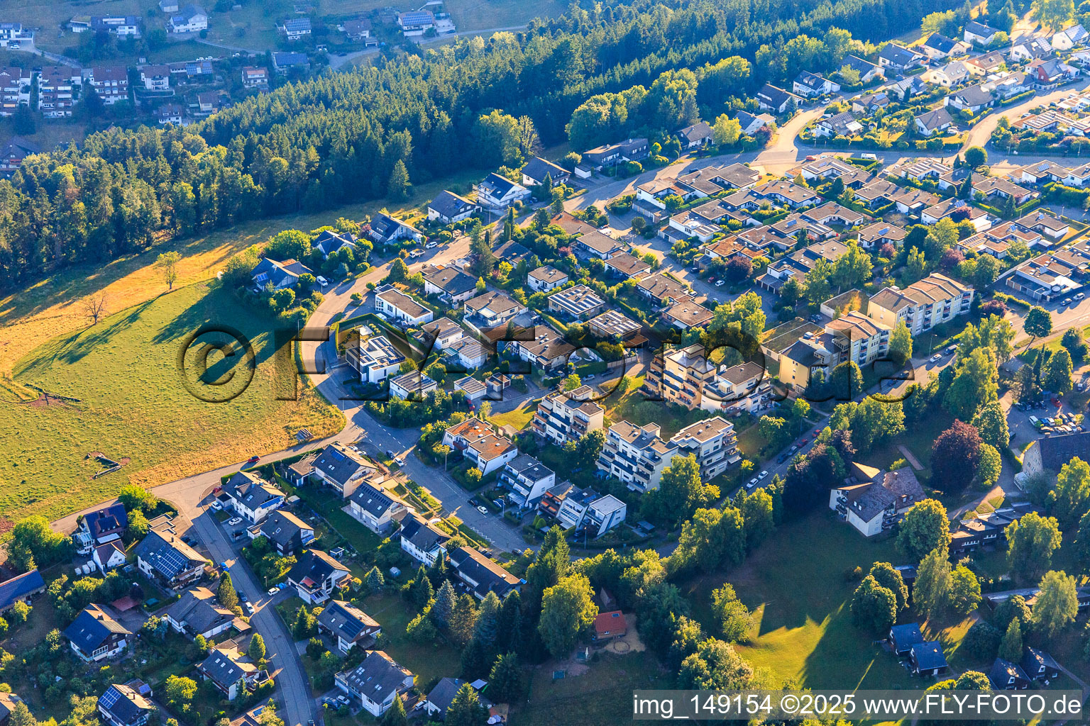 Dr.-Helmut-Junghans-Straße von Südwesten im Ortsteil Sulgen in Schramberg im Bundesland Baden-Württemberg, Deutschland