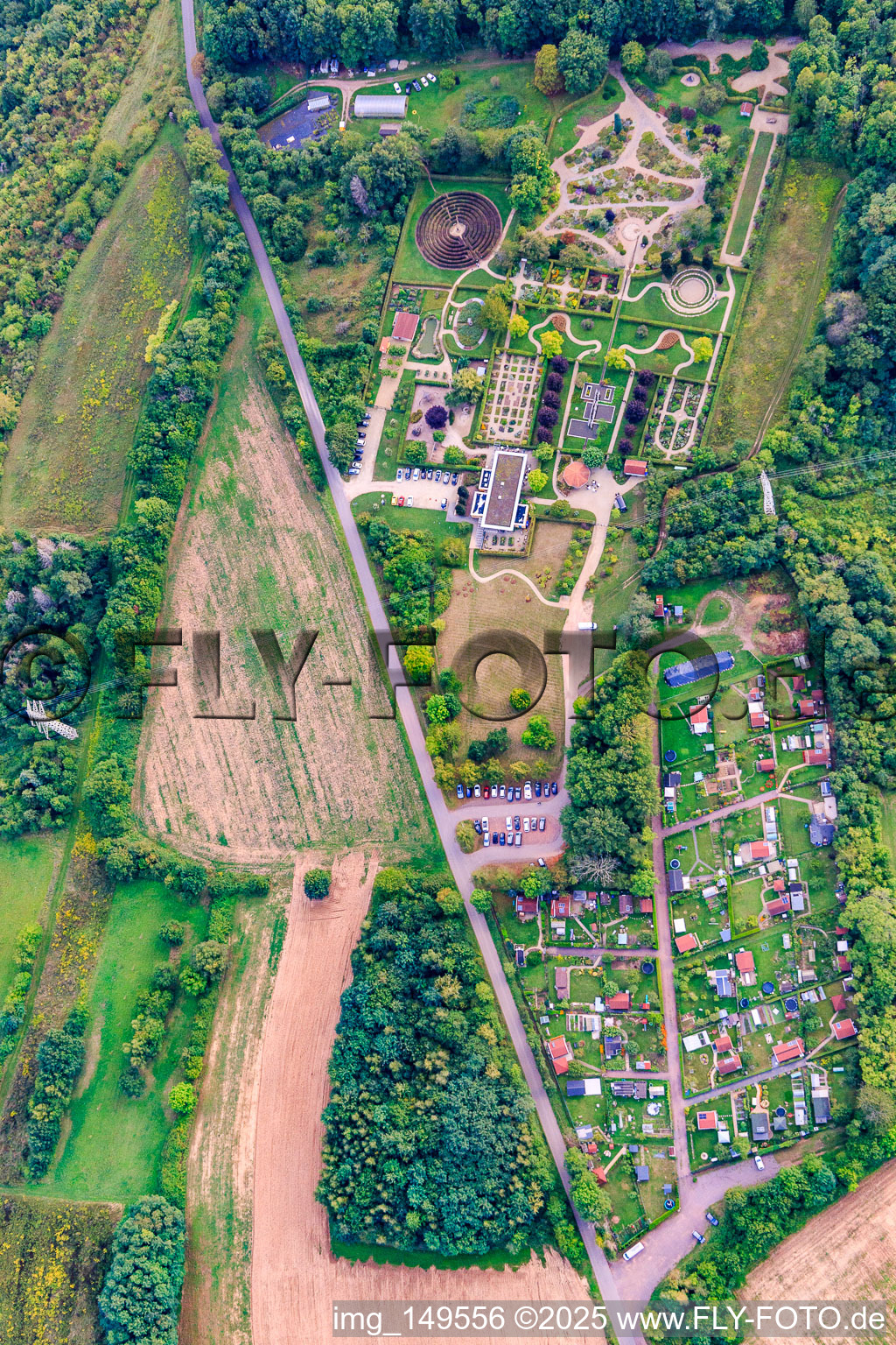 Schrägluftbild von Garten der Sinne in Merzig im Bundesland Saarland, Deutschland