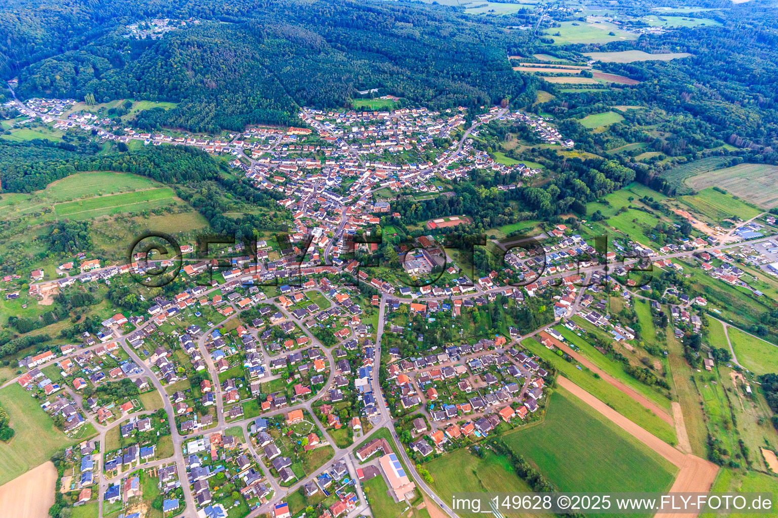 Luftbild von Düppenweiler von Nordwesten in Beckingen im Bundesland Saarland, Deutschland