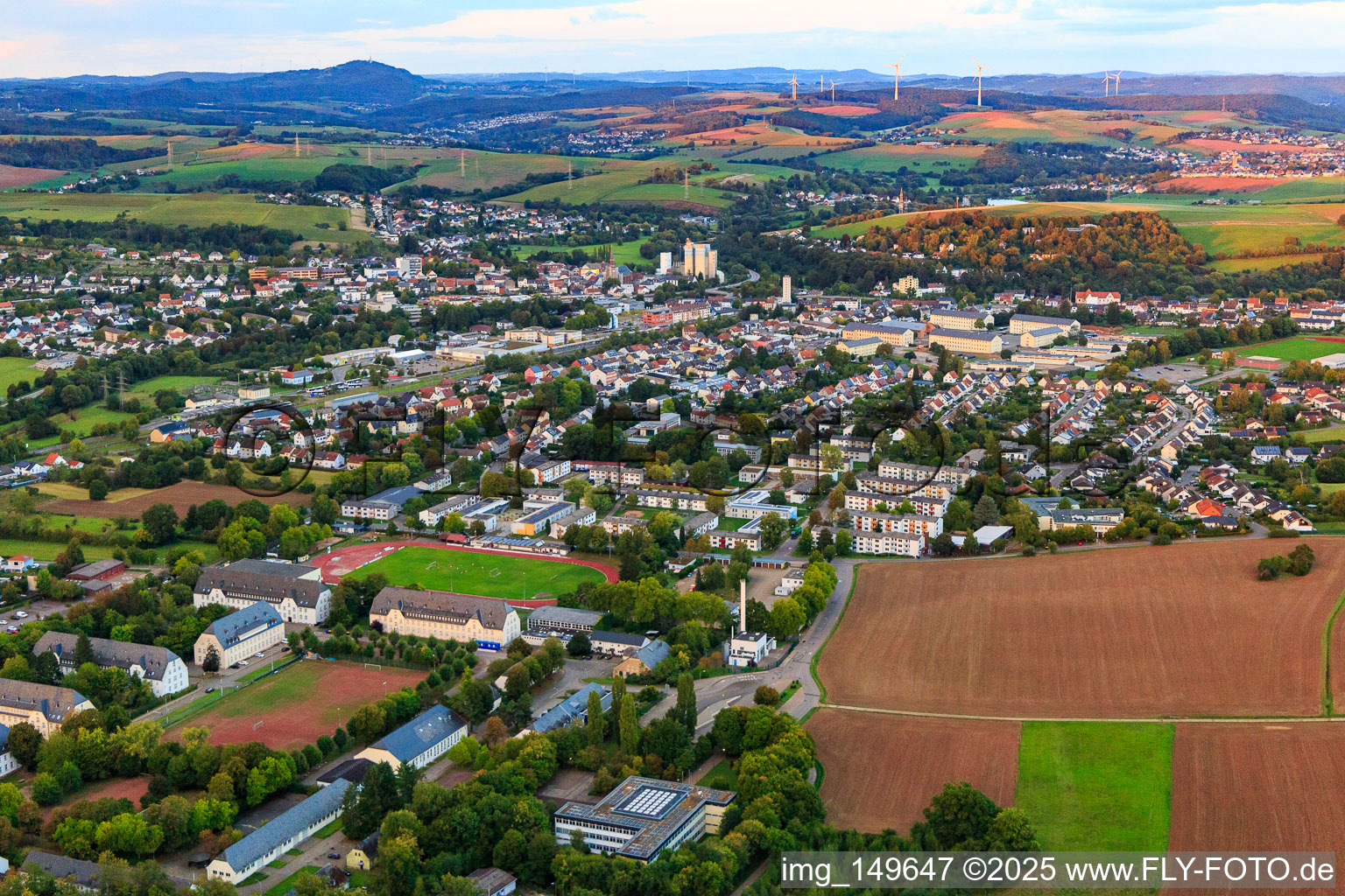 Lebach von Westen im Bundesland Saarland, Deutschland