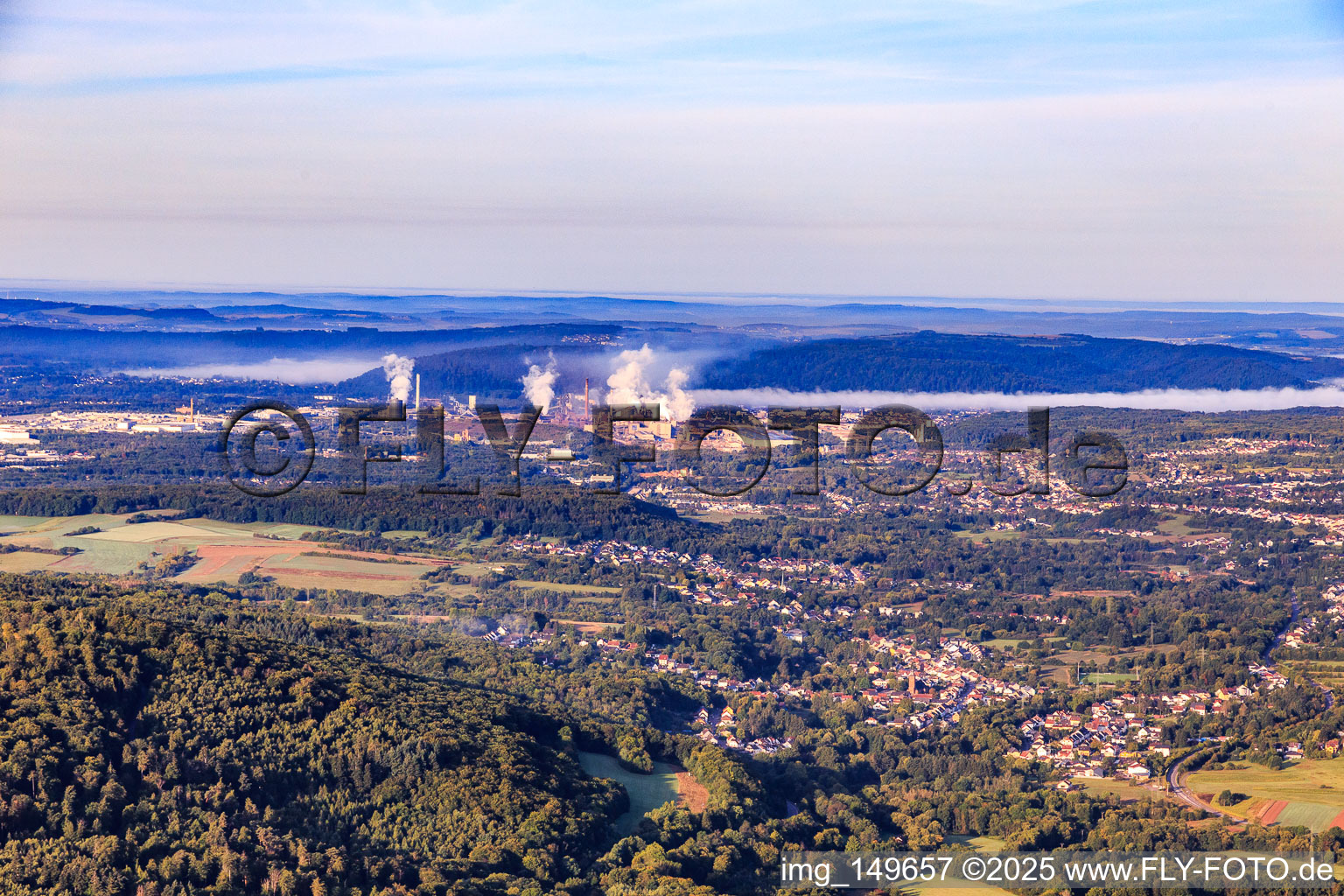 Hochöfen und Zentralkokerei der AG der Dillinger Hüttenwerke (Dillinger) in Dillingen im Bundesland Saarland, Deutschland
