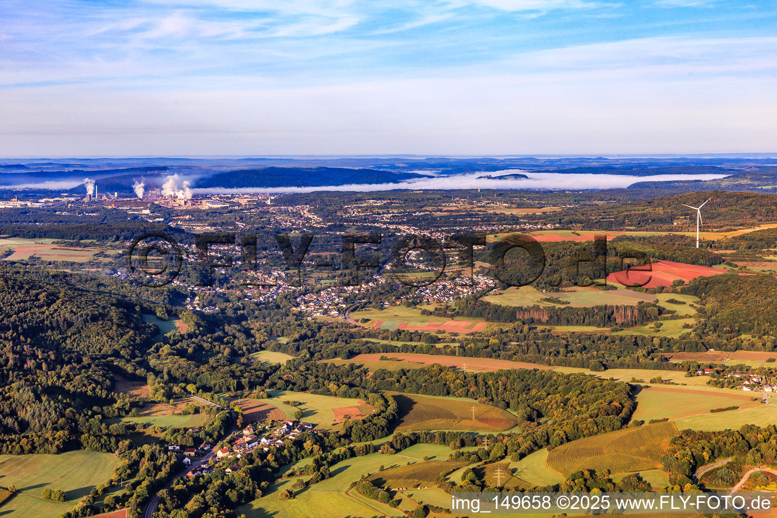 Hüttersdorf von Osten in Schmelz im Bundesland Saarland, Deutschland