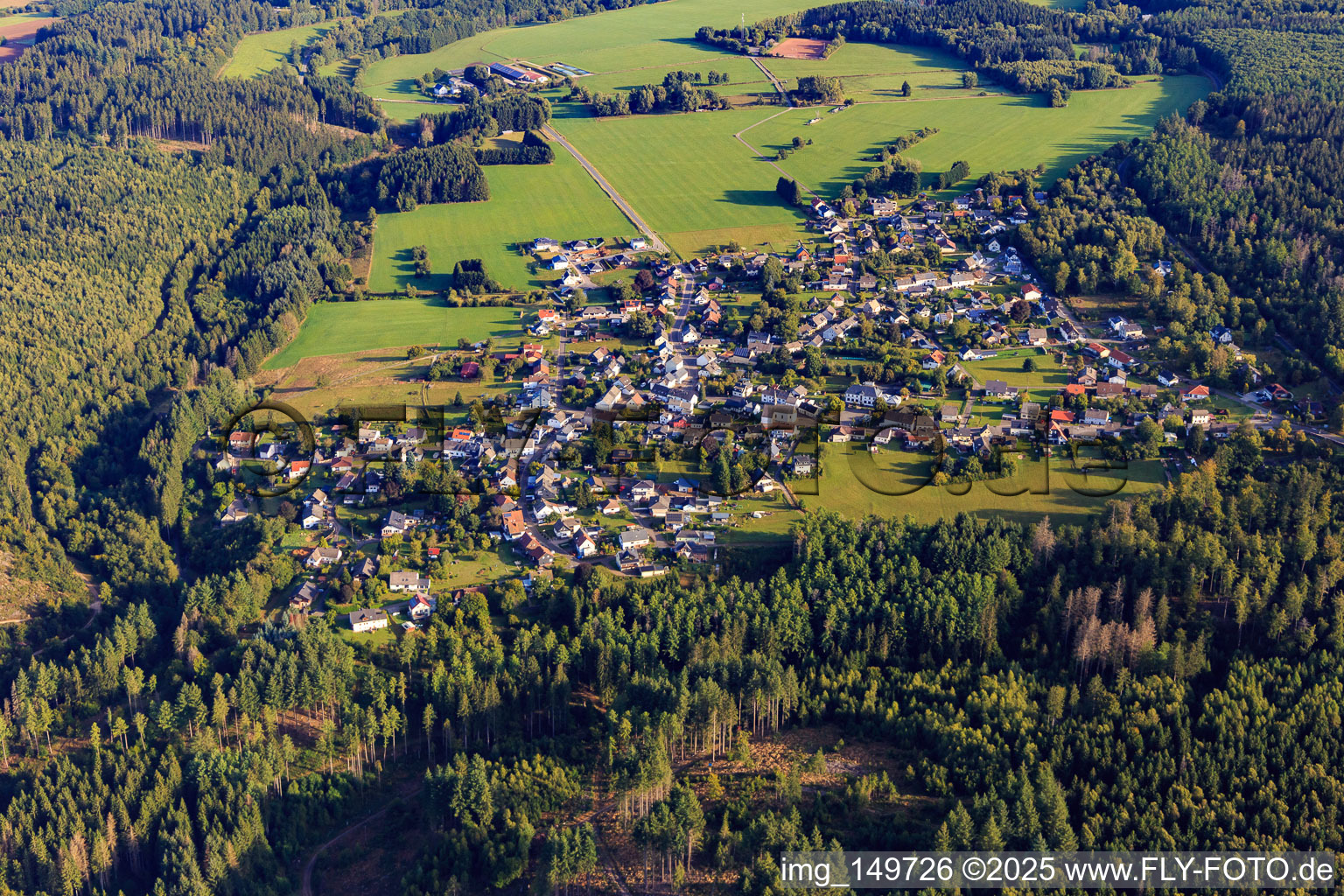 Damflos von Süden im Bundesland Rheinland-Pfalz, Deutschland