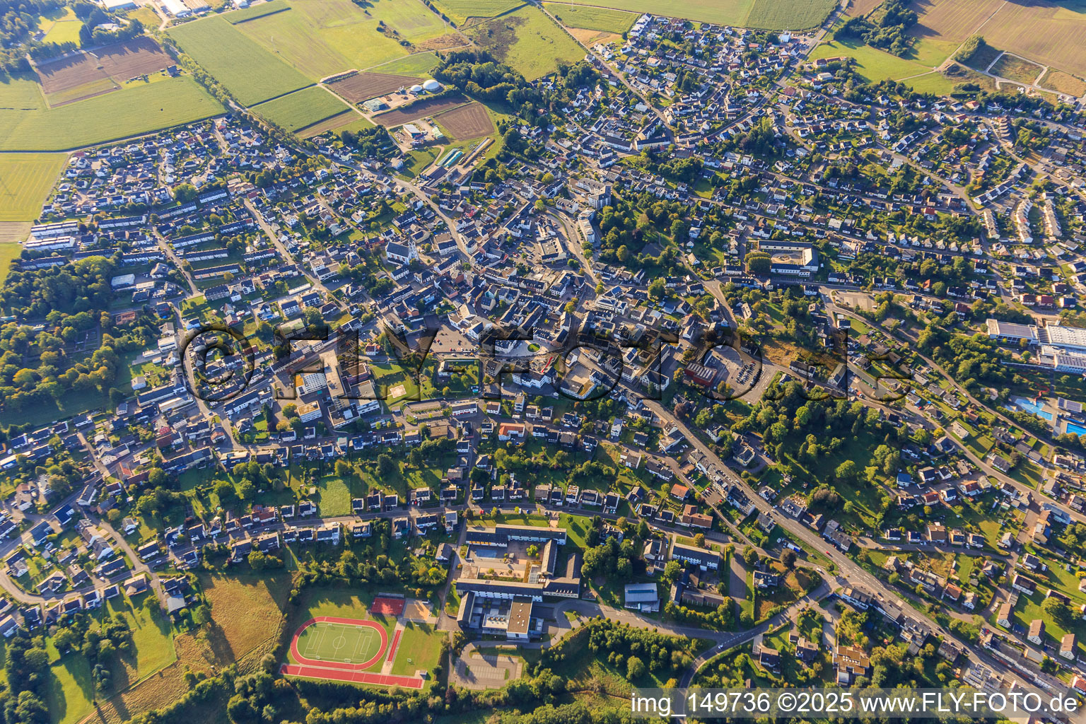 Stadtübersicht in Hermeskeil im Bundesland Rheinland-Pfalz, Deutschland