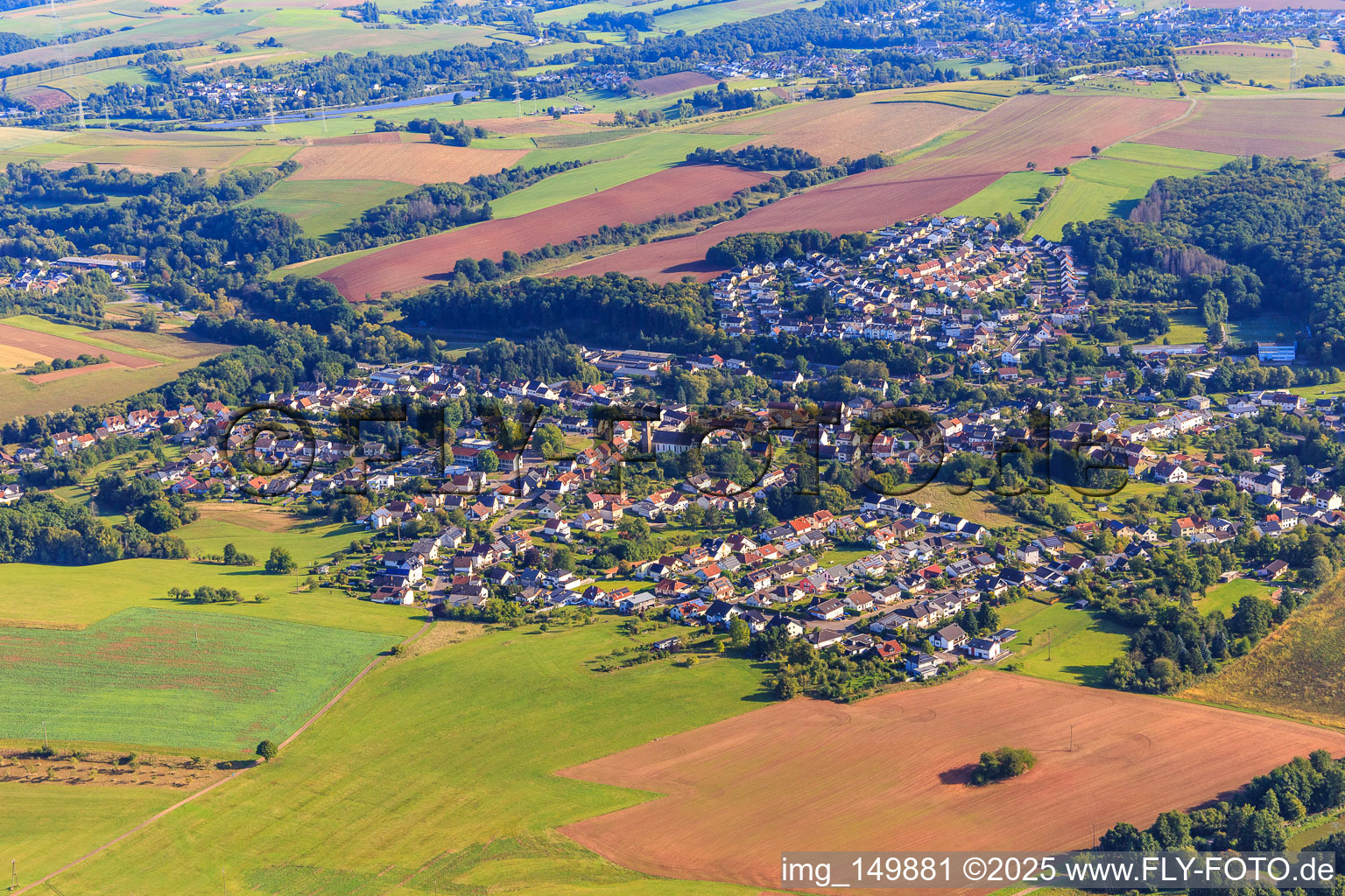 Landsweiler von Südwesten in Lebach im Bundesland Saarland, Deutschland