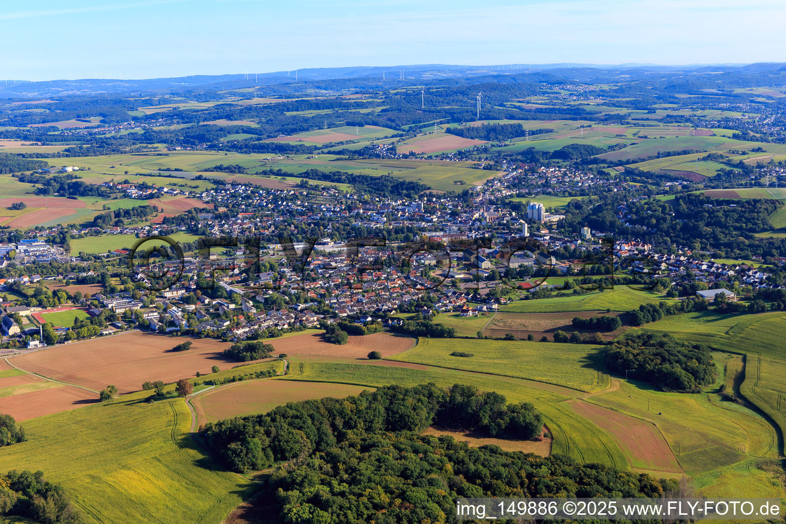 Luftbild von Lebach von Südwesten im Bundesland Saarland, Deutschland