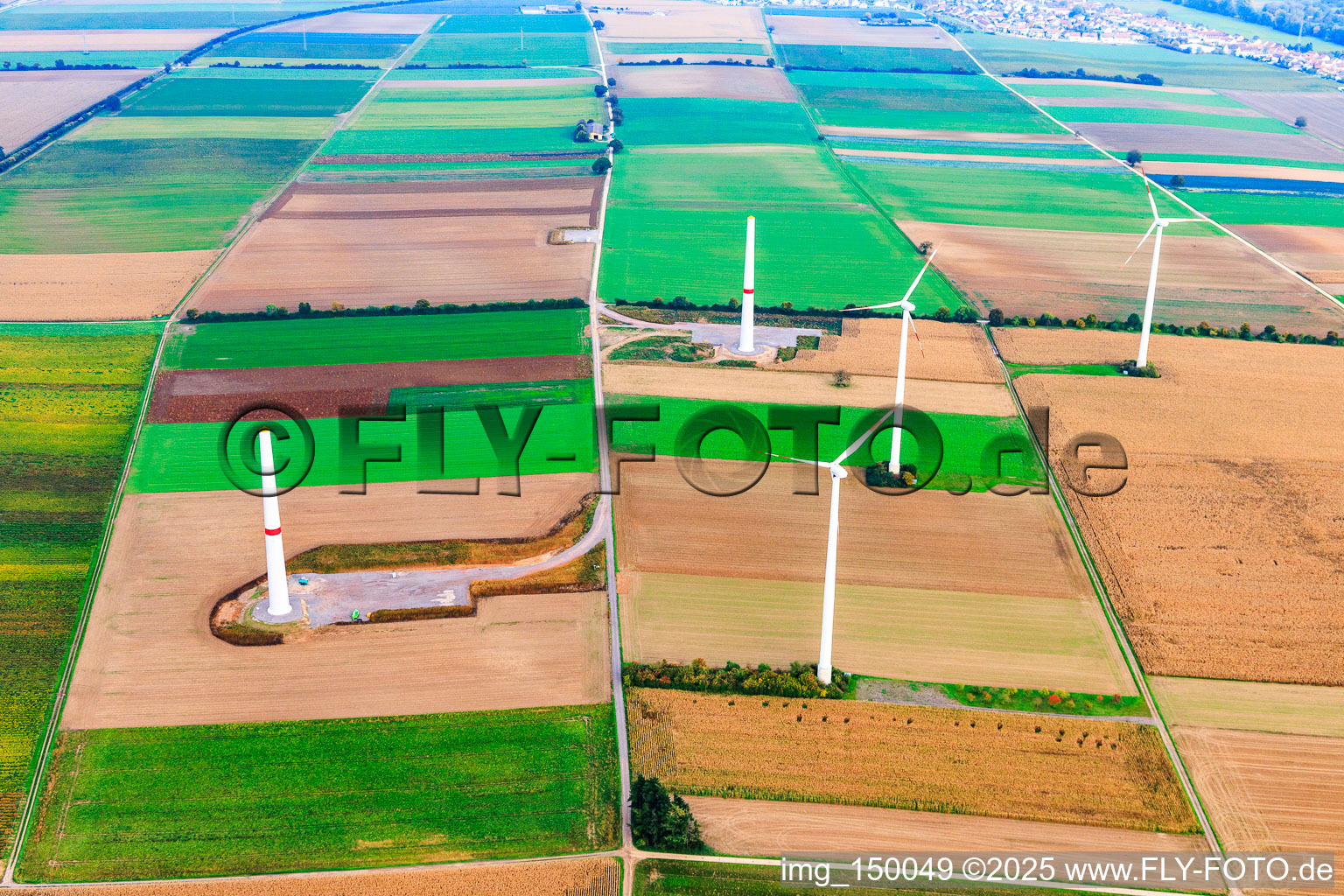 Repowering im Windpark Minfeld im Bundesland Rheinland-Pfalz, Deutschland