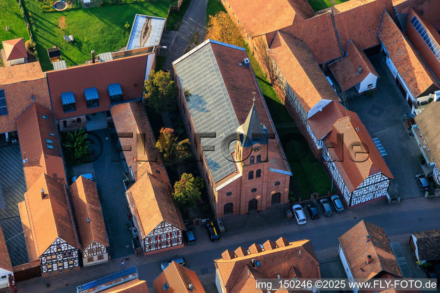 Protestantische Kirche Steinweiler im Bundesland Rheinland-Pfalz, Deutschland