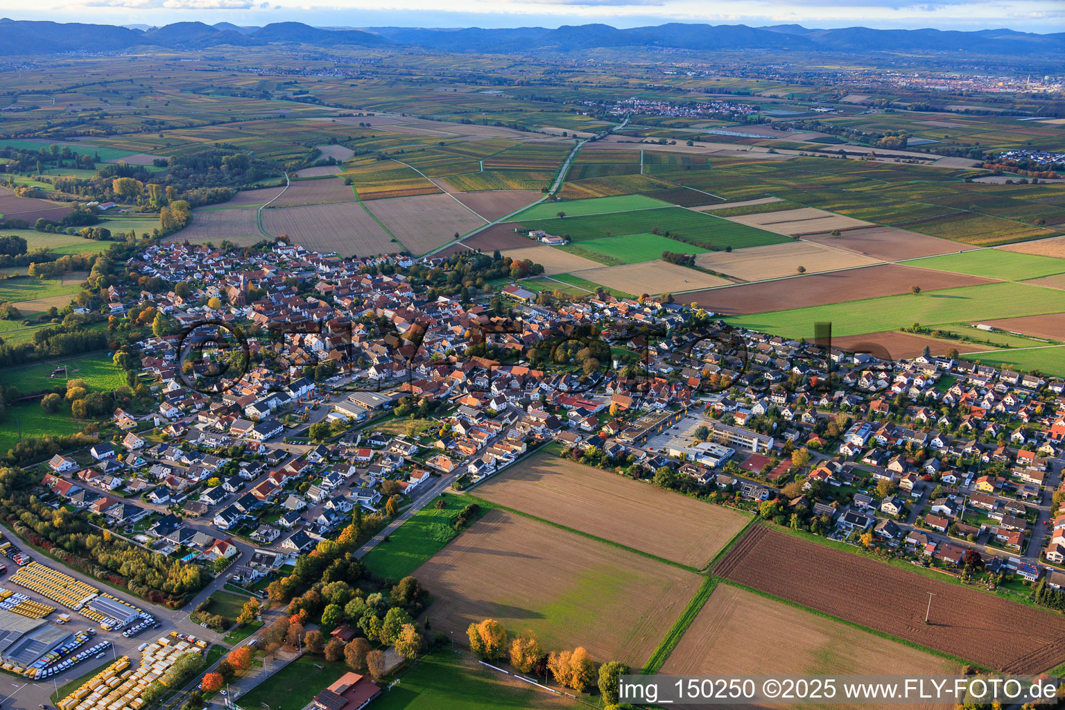 Ortsübersichta aus Südosten in Rohrbach im Bundesland Rheinland-Pfalz, Deutschland