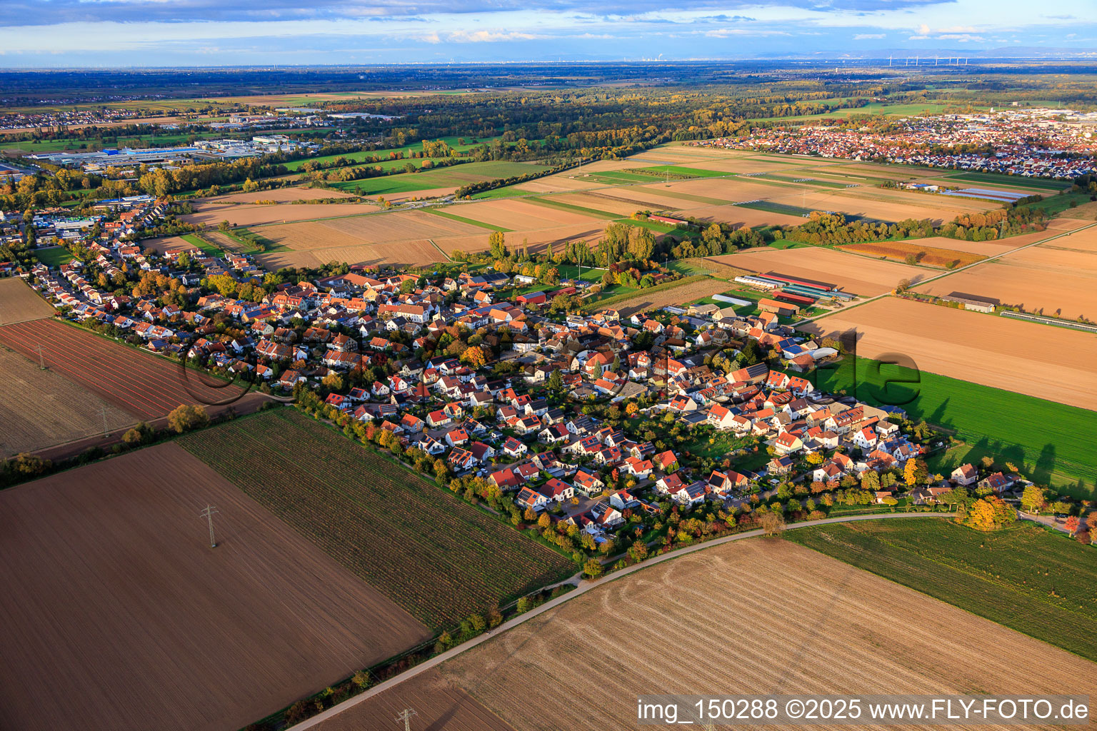 Mörlheim von Südwesten in Landau in der Pfalz im Bundesland Rheinland-Pfalz, Deutschland
