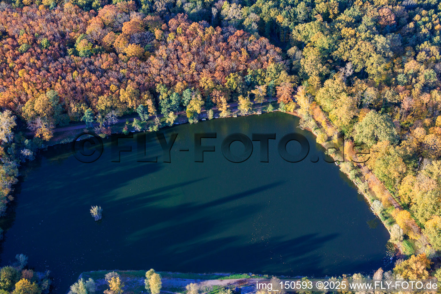 Luftaufnahme von Bärensee in Ottersheim bei Landau im Bundesland Rheinland-Pfalz, Deutschland