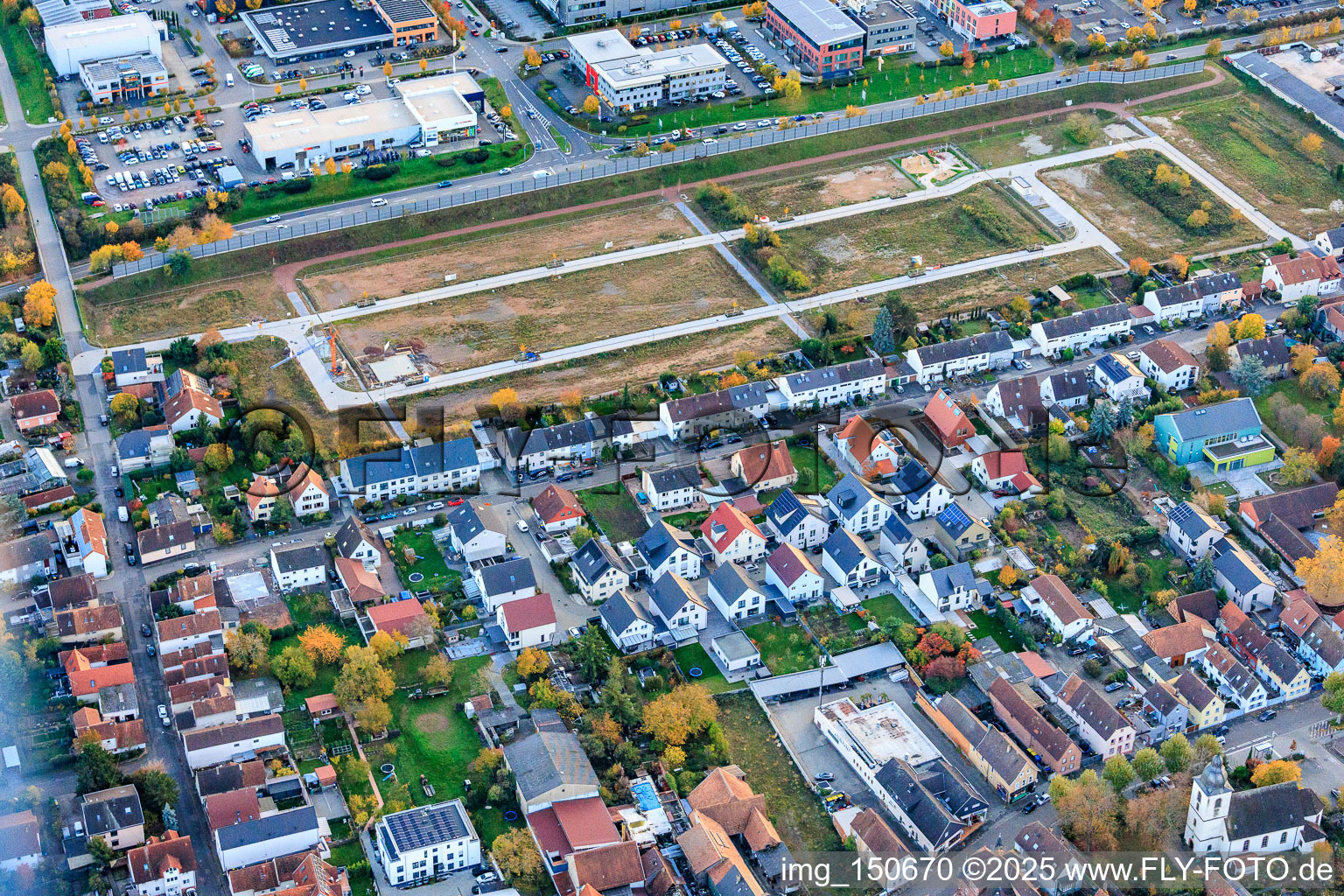 Neubaugebiet Im Storchenring in Erschliesung im Ortsteil Queichheim in Landau in der Pfalz im Bundesland Rheinland-Pfalz, Deutschland