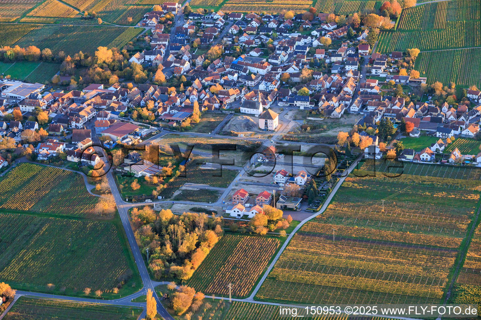 Neubaugebiet Dorflegben an der ehemaligen Sektkellerei in Böchingen im Bundesland Rheinland-Pfalz, Deutschland