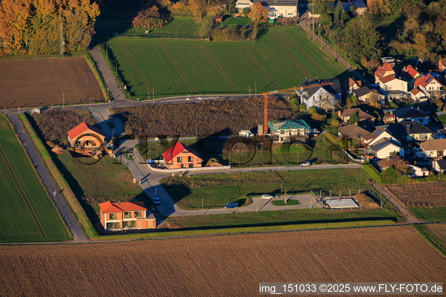 Neubaugebiet Im Niederfeld im Ortsteil Ingenheim in Billigheim-Ingenheim im Bundesland Rheinland-Pfalz, Deutschland