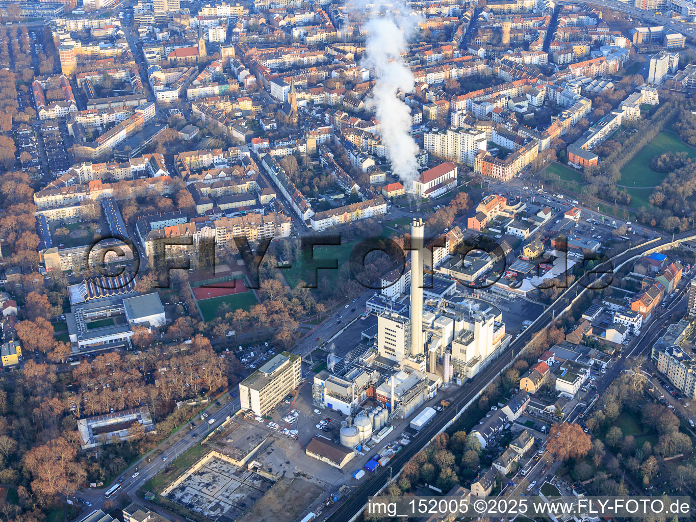 Luftbild von GML – Gemeinschafts-Müllheizkraftwerk Ludwigshafen GmbH im Ortsteil Hemshof in Ludwigshafen am Rhein im Bundesland Rheinland-Pfalz, Deutschland