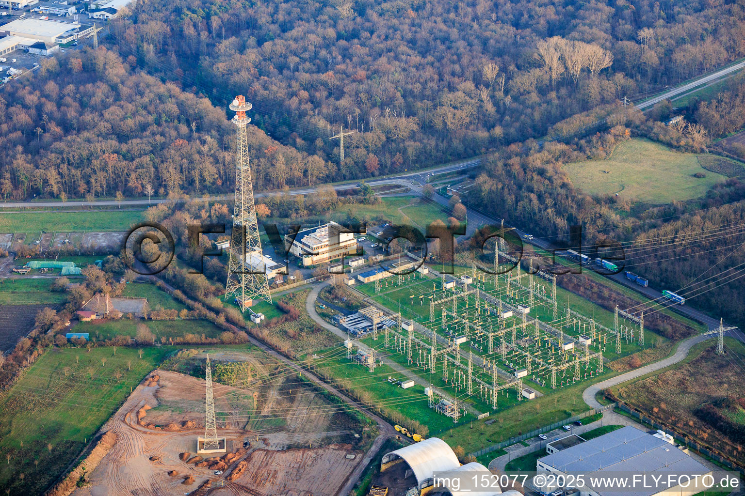 Umspannwerk der Pfalzwerke Netz AG in Mutterstadt im Bundesland Rheinland-Pfalz, Deutschland