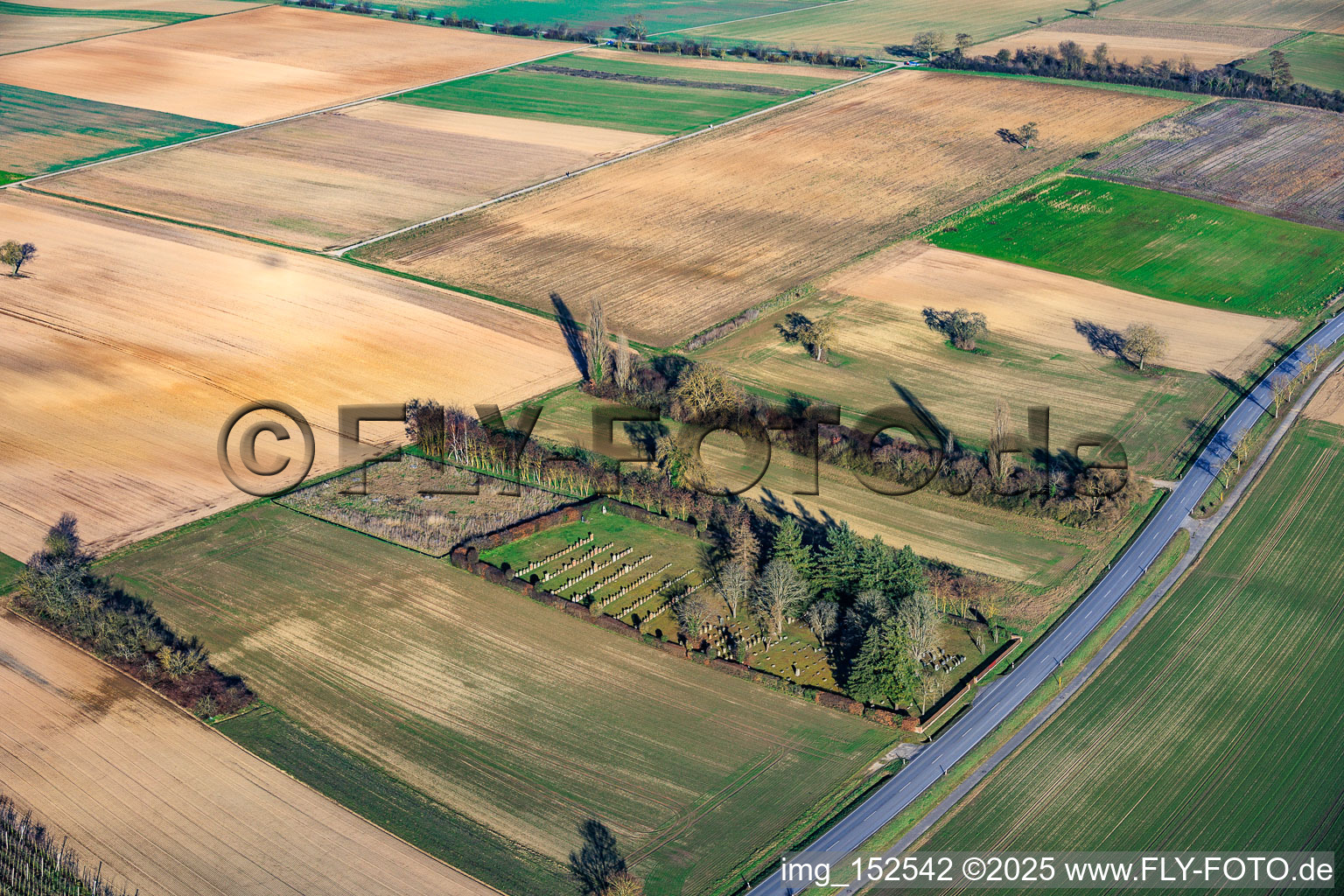 Luftbild von Jüdischer Friedhof Rülzheim im Bundesland Rheinland-Pfalz, Deutschland