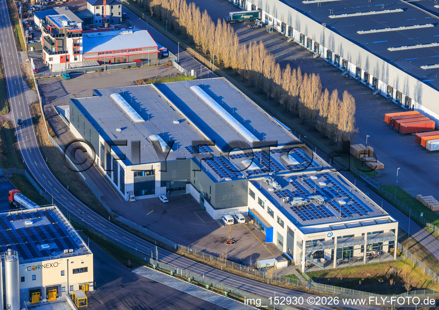Südpfalzwerkstatt in Offenbach an der Queich im Bundesland Rheinland-Pfalz, Deutschland aus der Luft