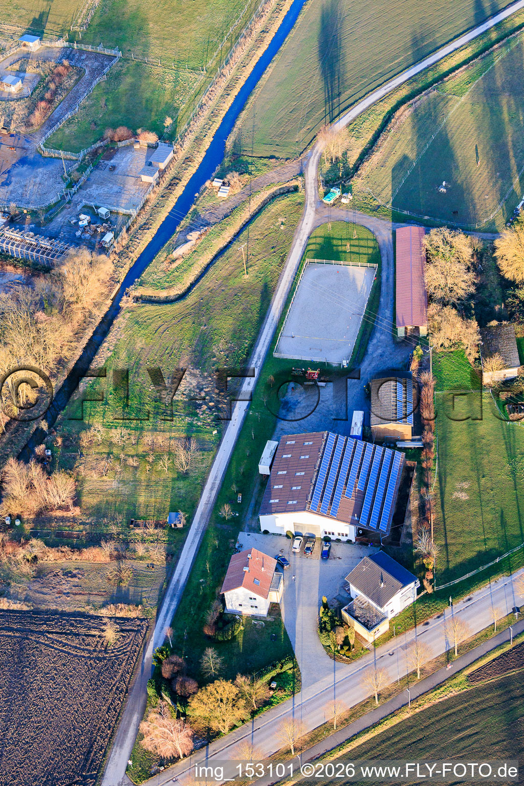 Schrägluftbild von Erlenhof Neupotz im Bundesland Rheinland-Pfalz, Deutschland
