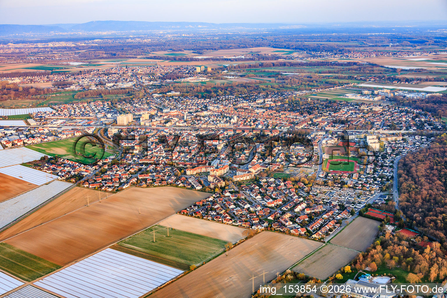 Limburgerhof von Westen im Bundesland Rheinland-Pfalz, Deutschland