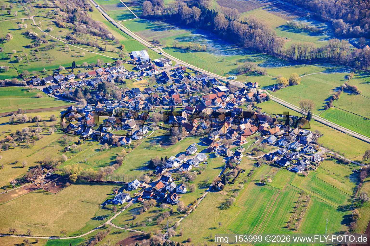 Dietenhausen von Südwesten in Keltern im Bundesland Baden-Württemberg, Deutschland