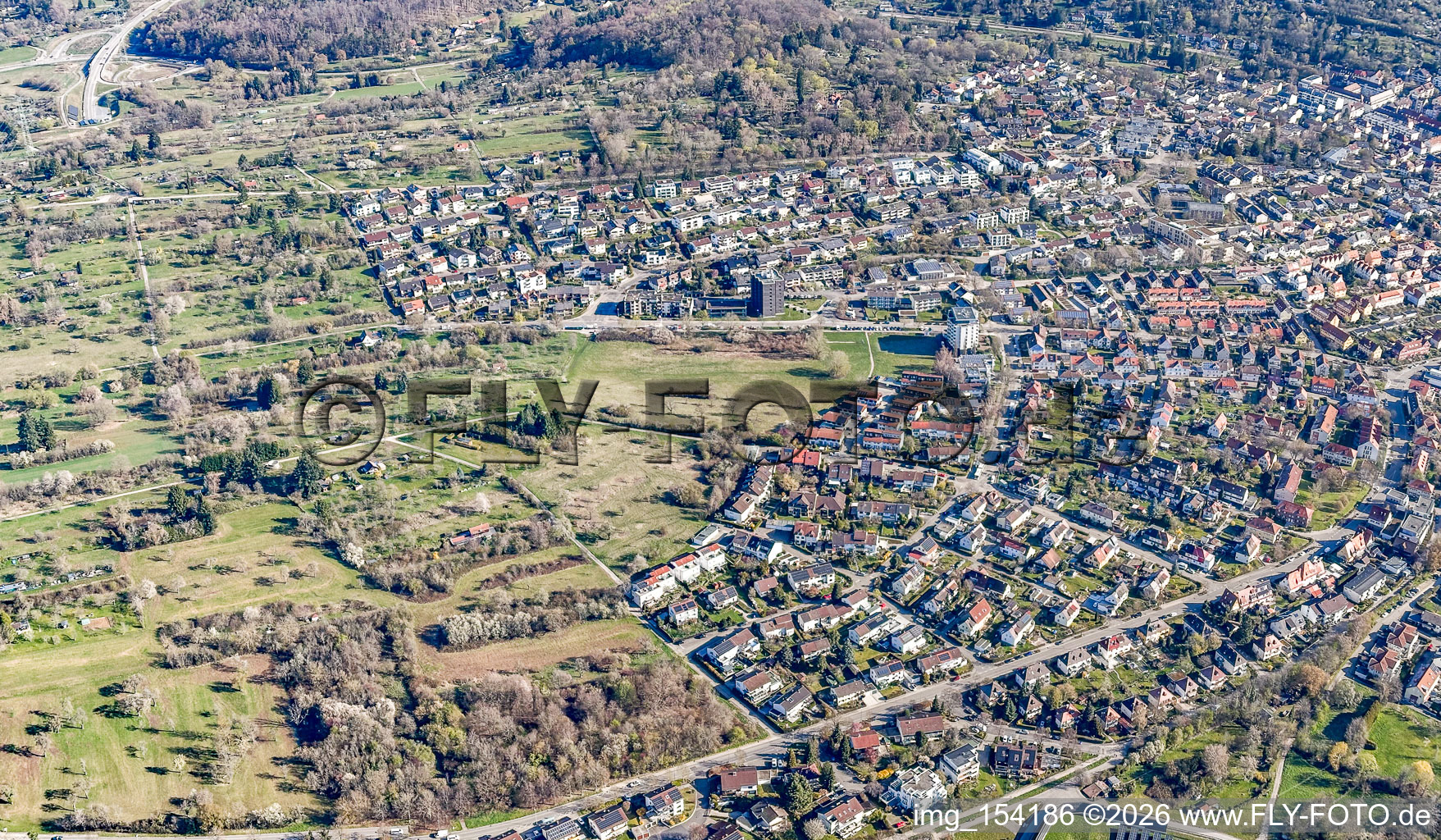 Brötzingen von Süden in Pforzheim im Bundesland Baden-Württemberg, Deutschland