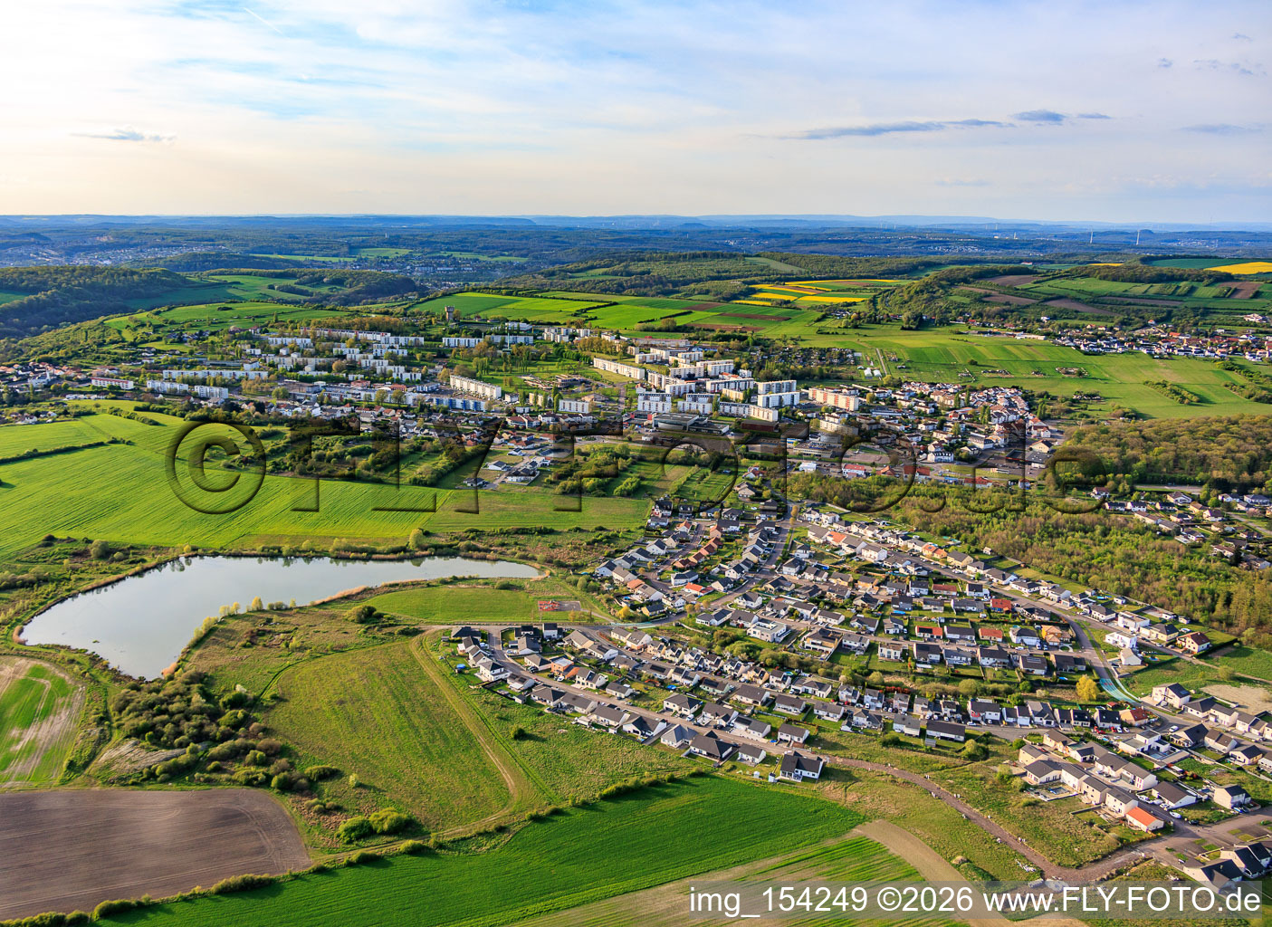 Farébersviller aus Süden im Bundesland Moselle, Frankreich