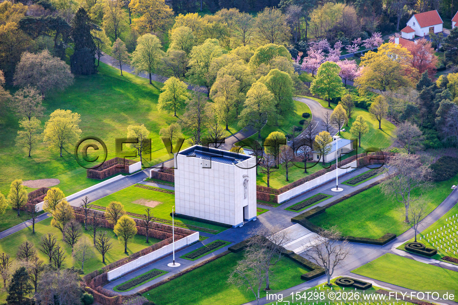 Kapelle auf dem Amerikanischer Militärfriedhof und Gedenkstätte von Saint-Avold im Ortsteil Forêts de Zang et du Steinberg im Bundesland Moselle, Frankreich