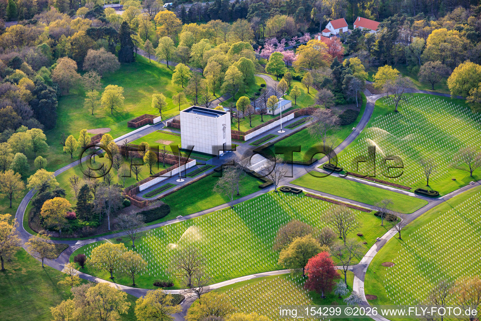 Kapelle auf dem Amerikanischer Militärfriedhof und Gedenkstätte von Saint-Avold im Ortsteil Forêts de Zang et du Steinberg im Bundesland Moselle, Frankreich