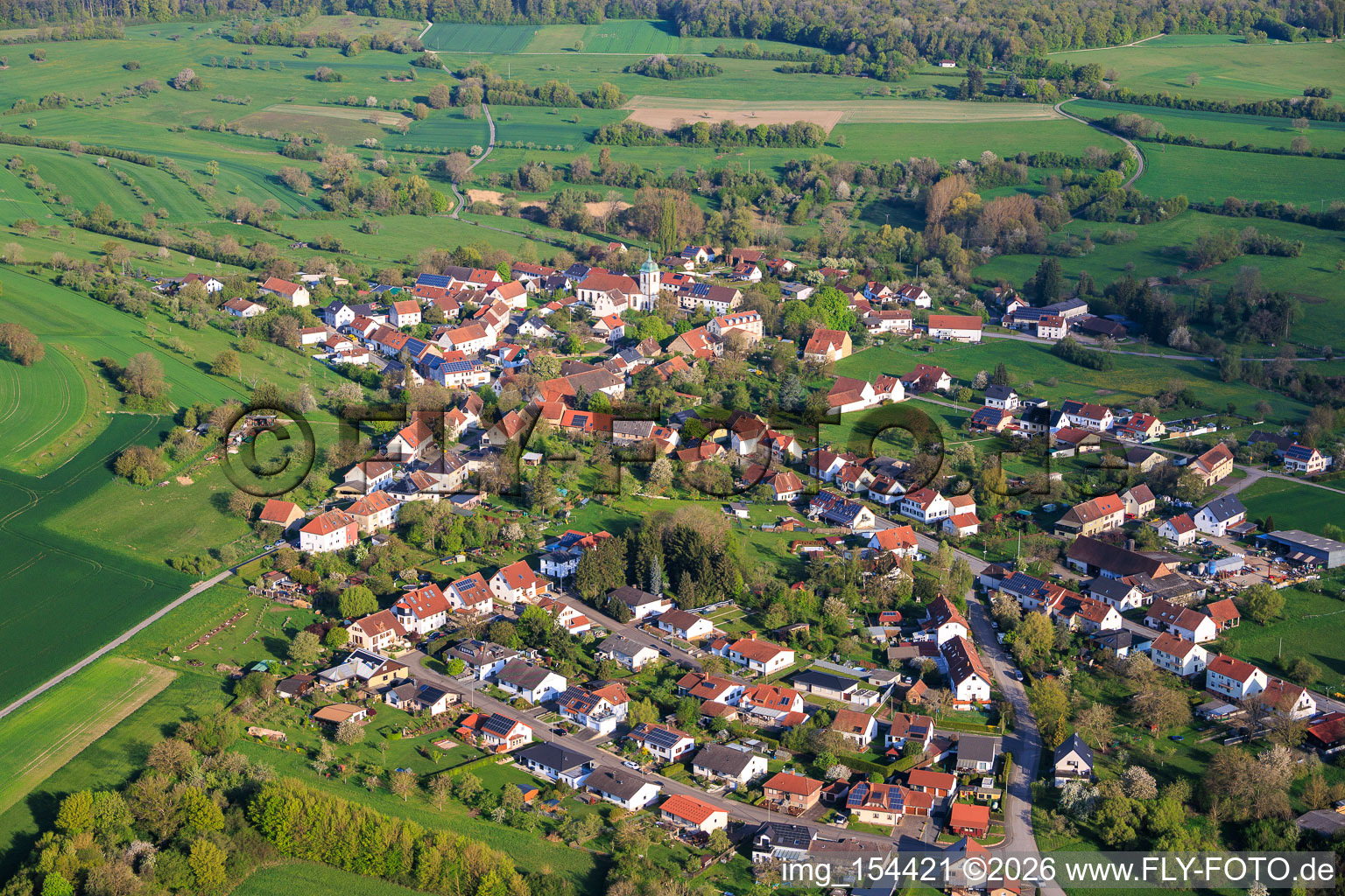 Medelsheim von Südosten in Gersheim im Bundesland Saarland, Deutschland