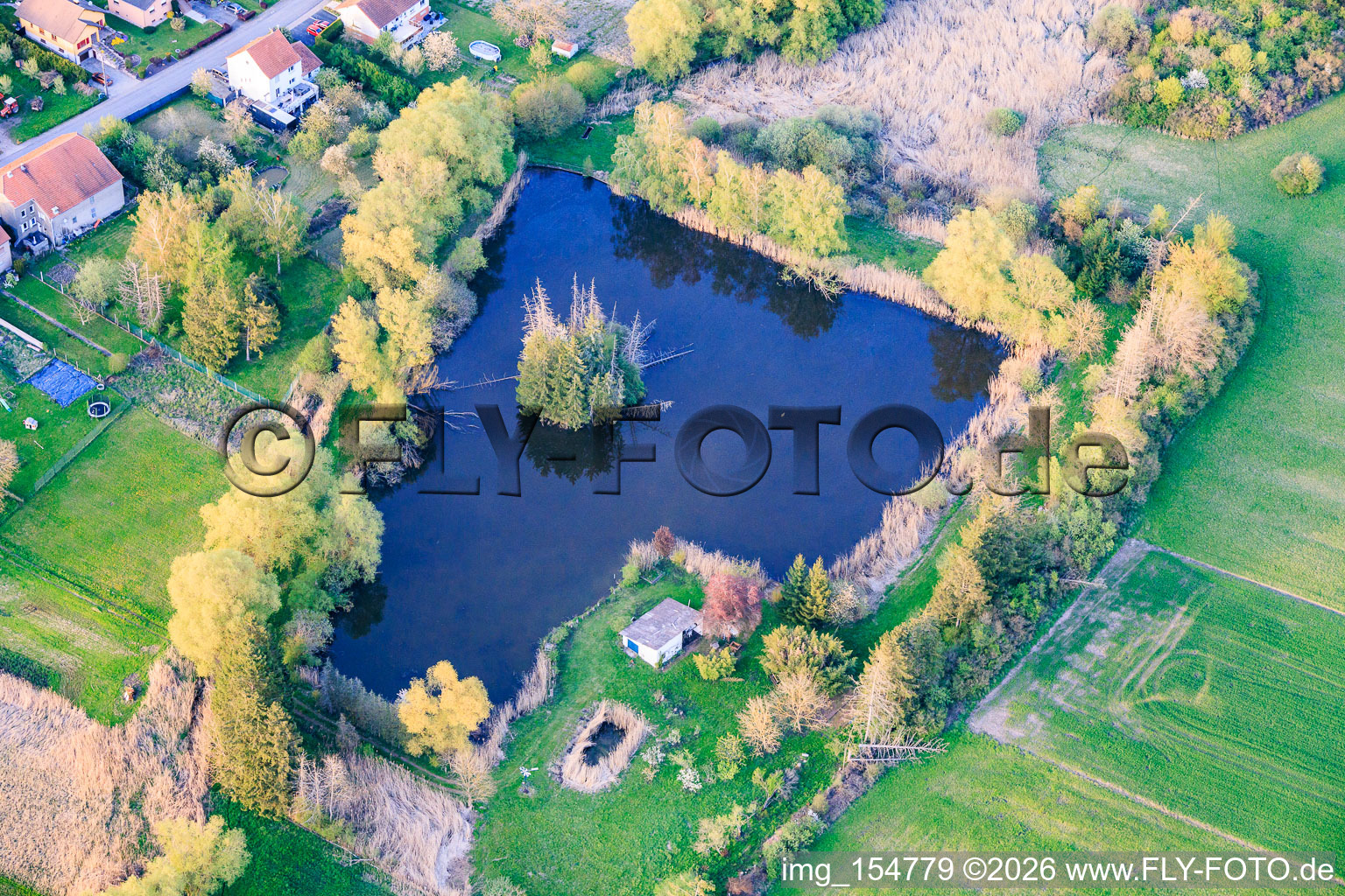Teich am Mühlgraben in Leyweiler im Bundesland Moselle, Frankreich
