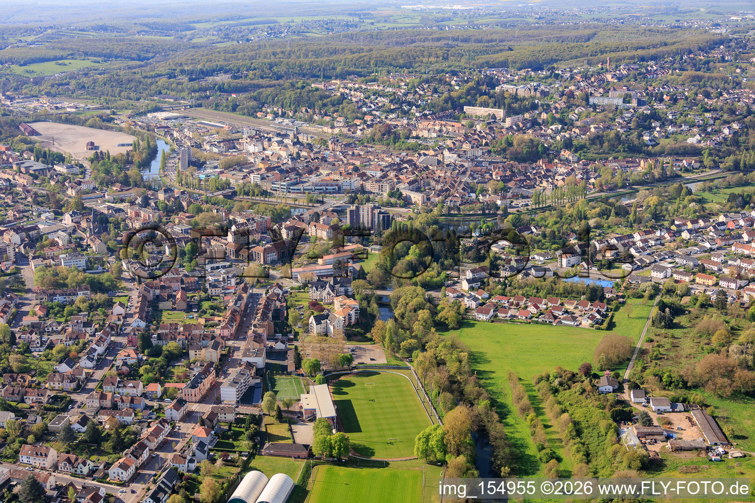 Kurz vor der Mündung der Blies in de Saar im Ortsteil Blies Nord in Saargemünd im Bundesland Moselle, Frankreich