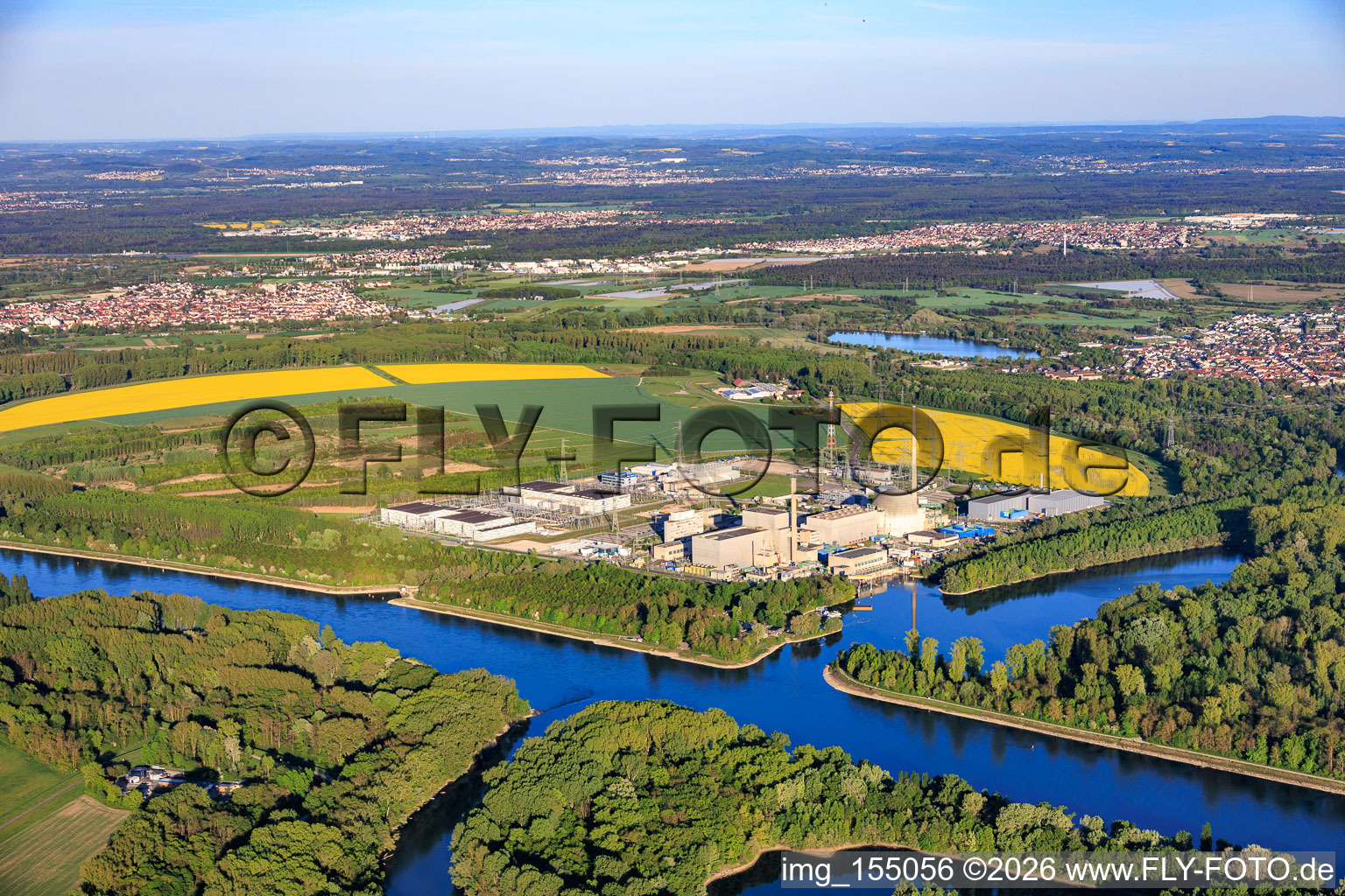 Stillgelegtes KKW der EnBW Kernkraft GmbH (EnKK), Philippsburg im Bundesland Baden-Württemberg, Deutschland