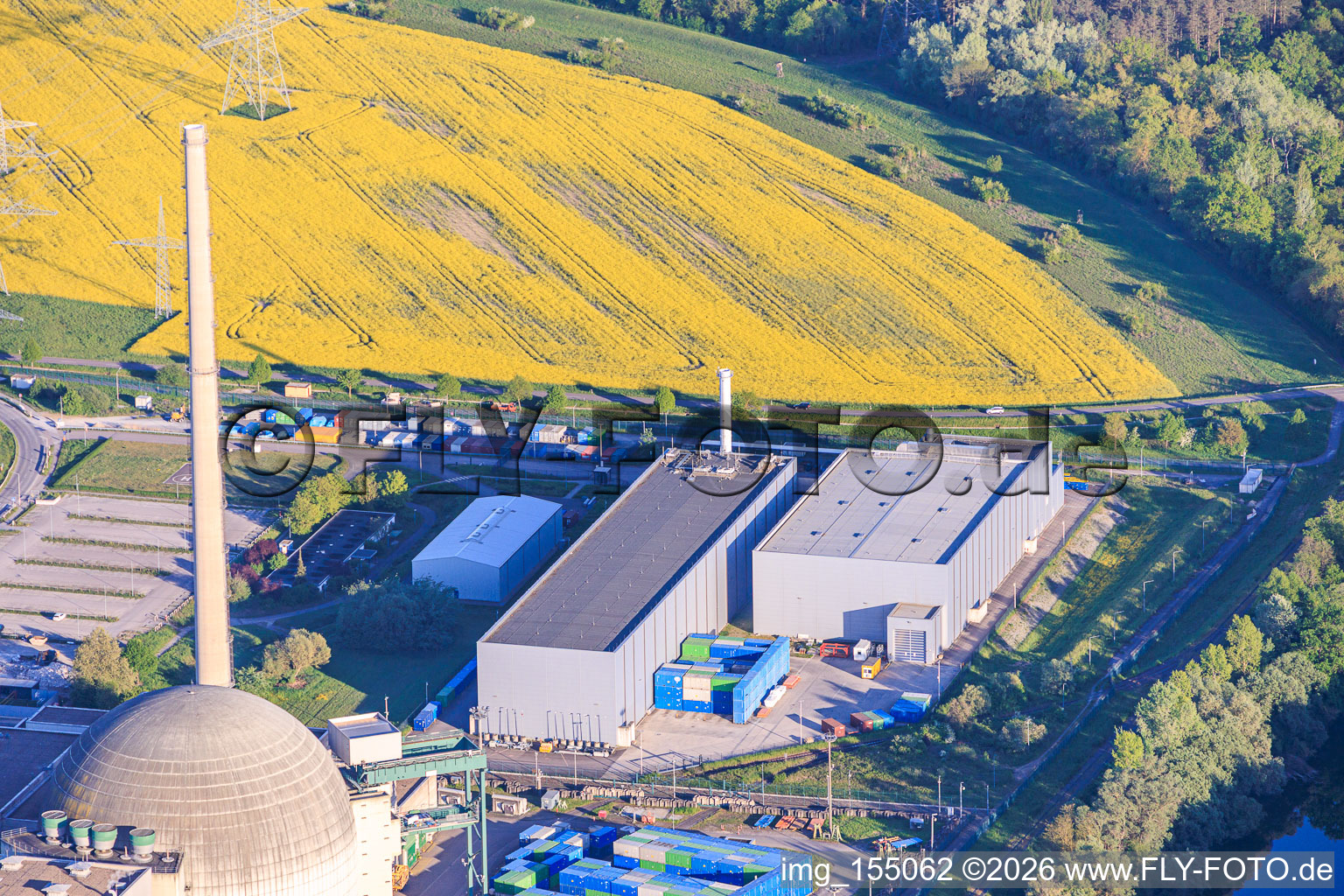 Halle der GNR Gesellschaft für nukleares Reststoffrecycling in Philippsburg im Bundesland Baden-Württemberg, Deutschland