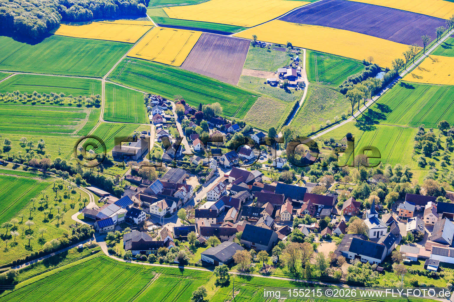 Greßhausen von Westen in Gädheim im Bundesland Bayern, Deutschland