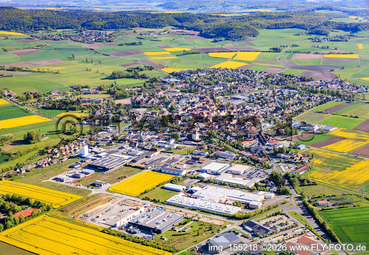 Hofheim in Unterfranken von Südwesten im Bundesland Bayern, Deutschland