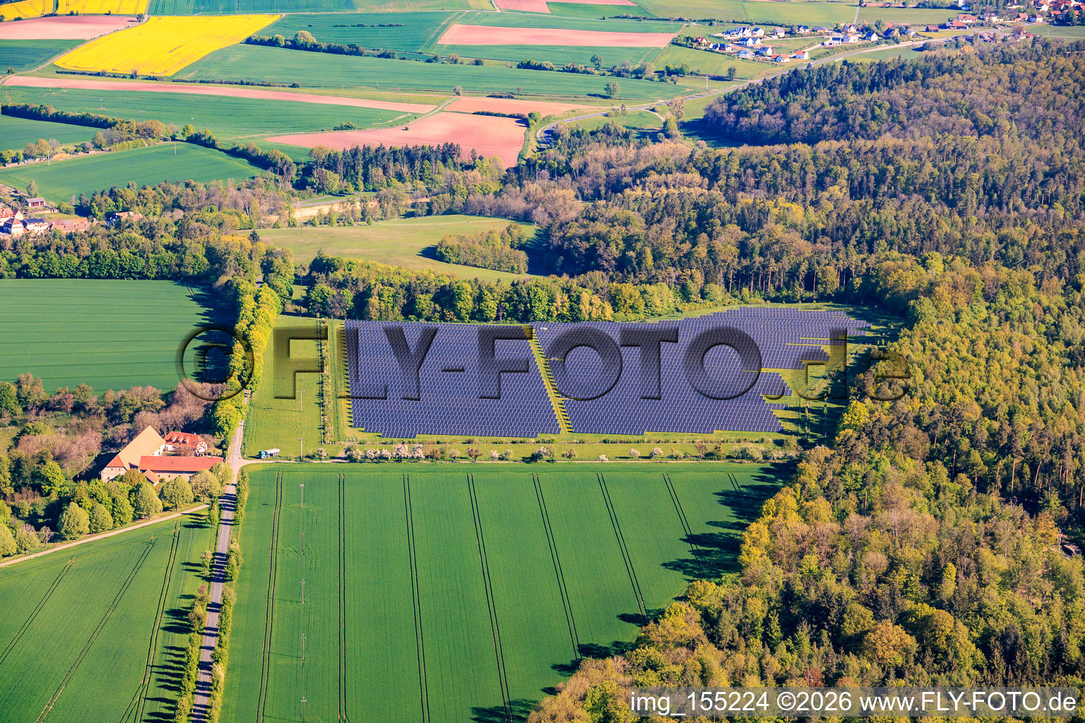 Freiflächen Fotovoltaik-Solarstromanlage PV Birkenfeld und AGPW in Maroldsweisach im Bundesland Bayern, Deutschland