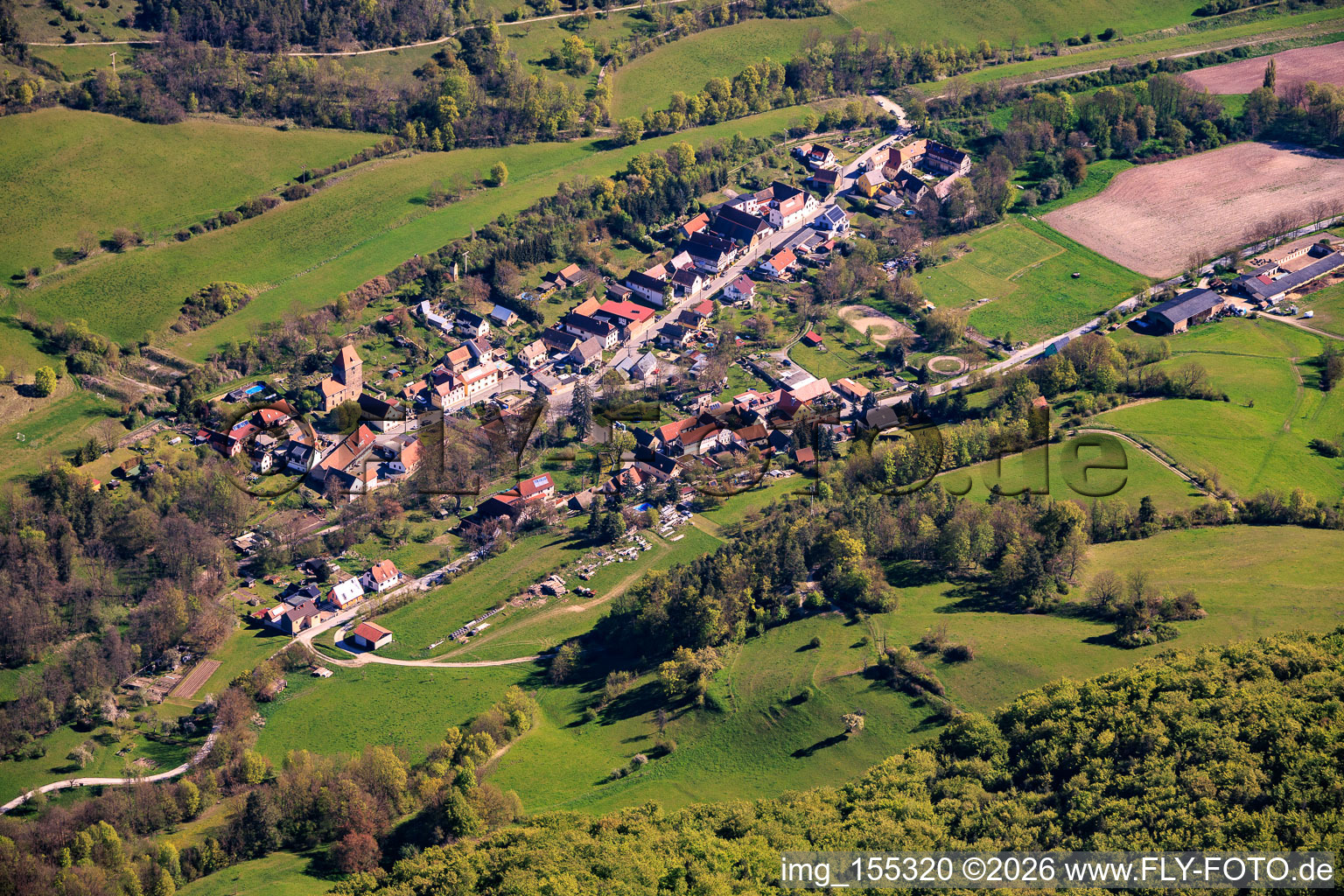 Leutra von Südwesten in Jena im Bundesland Thüringen, Deutschland