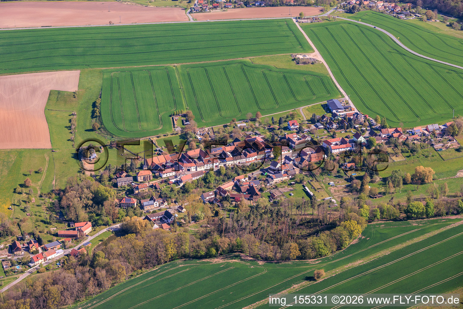 Gröben von Süden in Schlöben im Bundesland Thüringen, Deutschland