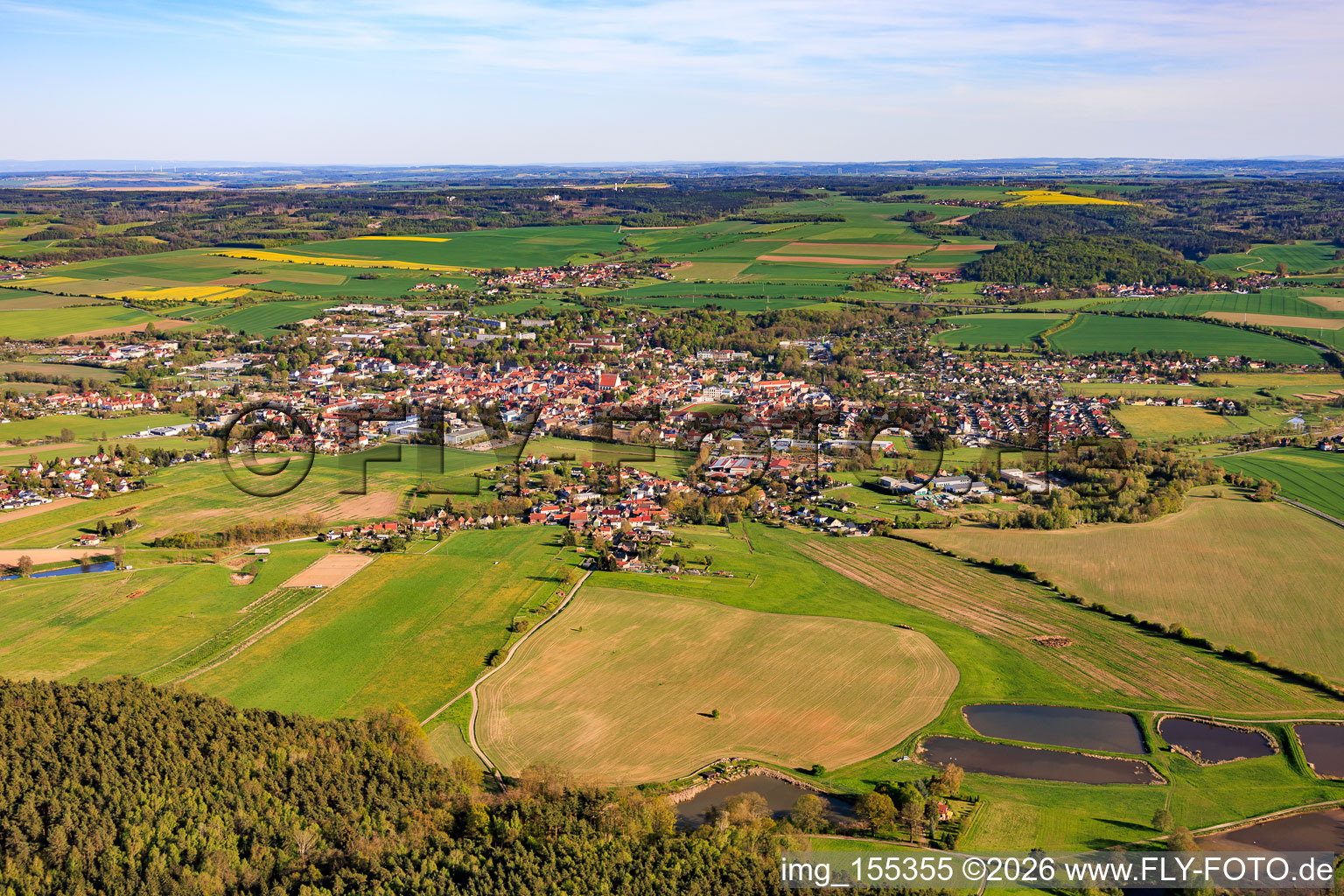 Stadtansicht aus Norden in Neustadt an der Orla im Bundesland Thüringen, Deutschland