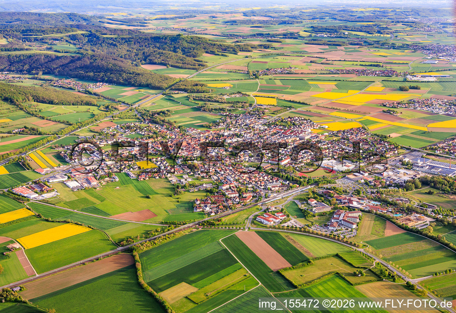 Bad Staffelstein aus Nordosten im Bundesland Bayern, Deutschland