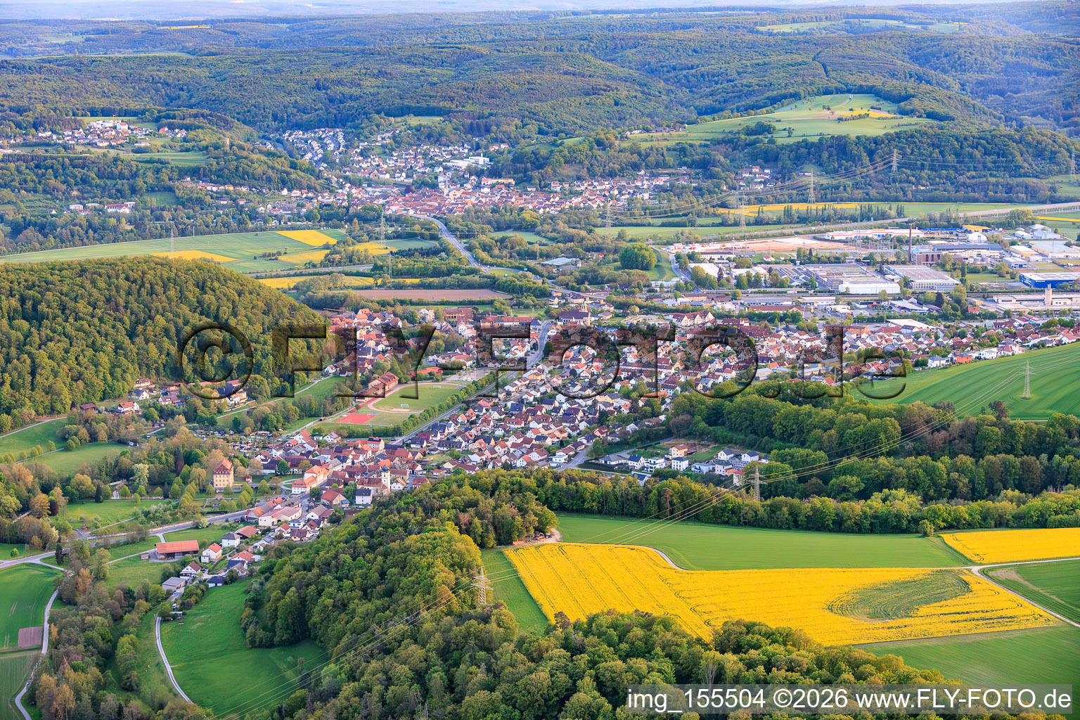Gleisenau aus Norden in Ebelsbach im Bundesland Bayern, Deutschland