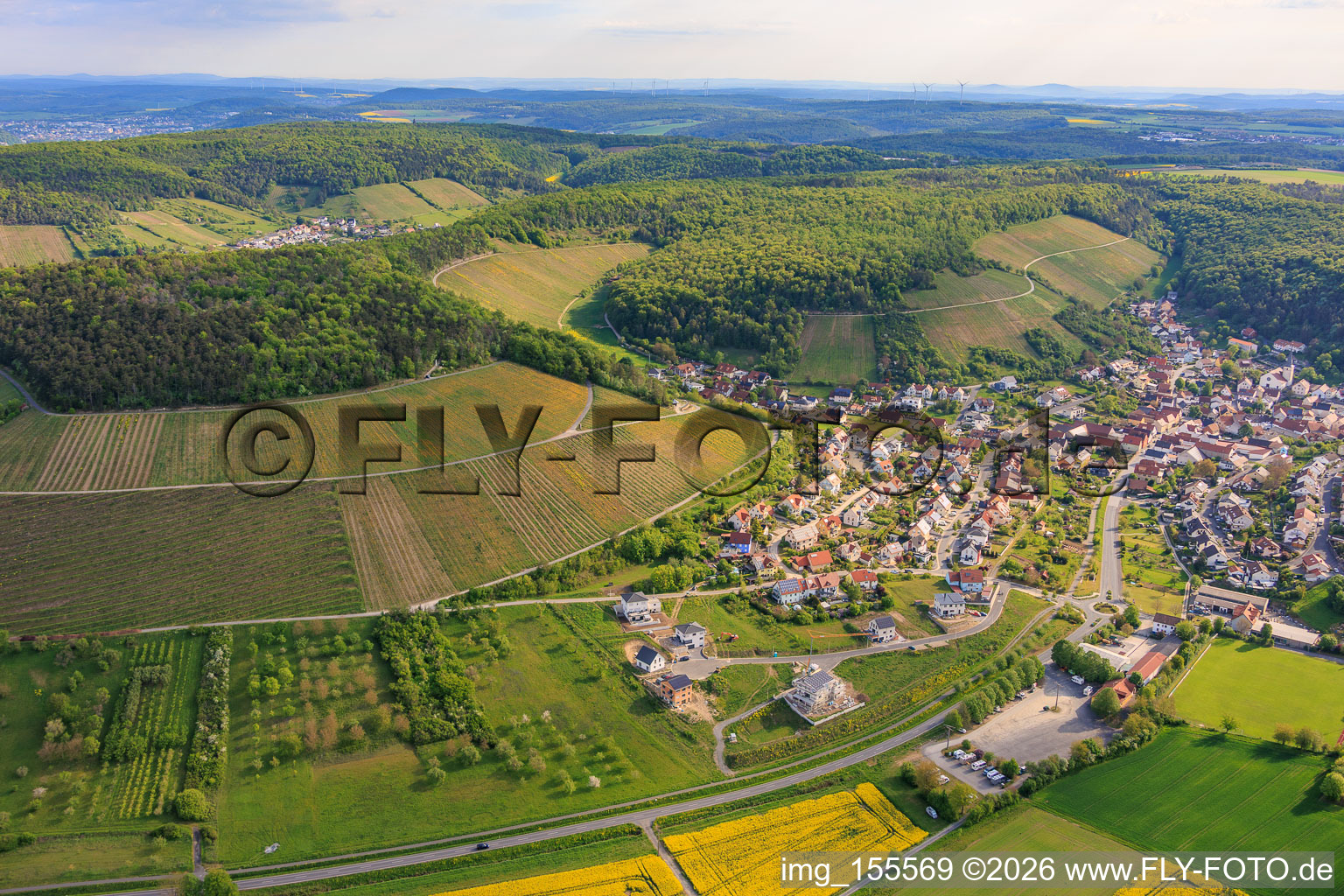 Ramsthal von Südwesten im Bundesland Bayern, Deutschland