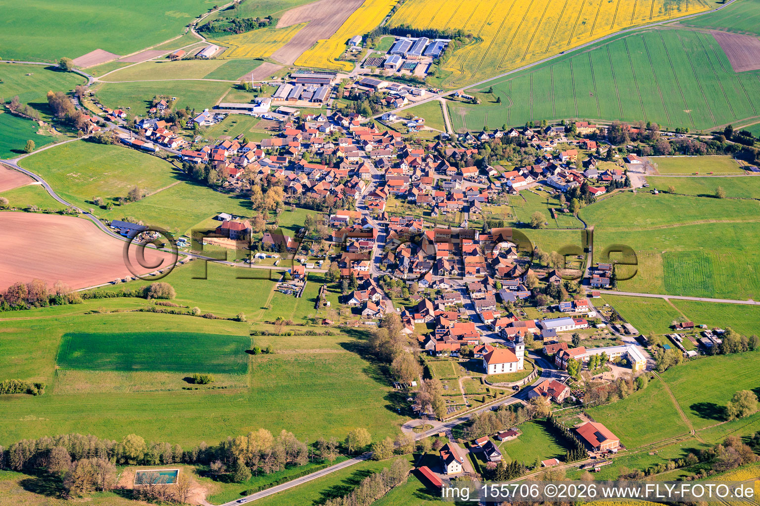 Hellingen aus Süden in Heldburg im Bundesland Thüringen, Deutschland