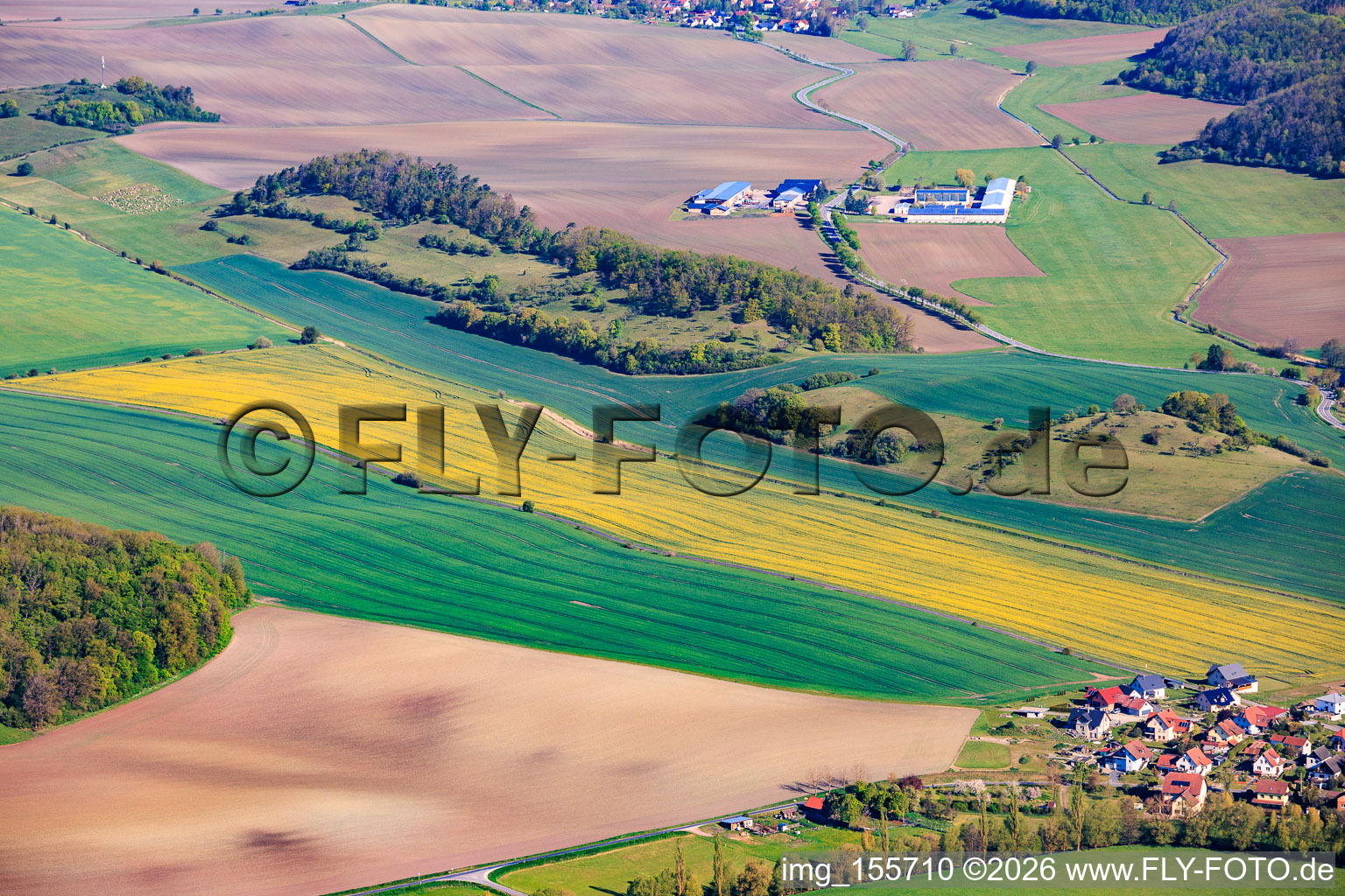 UL-Flugplatz Westhausen von Südosten im Bundesland Thüringen, Deutschland