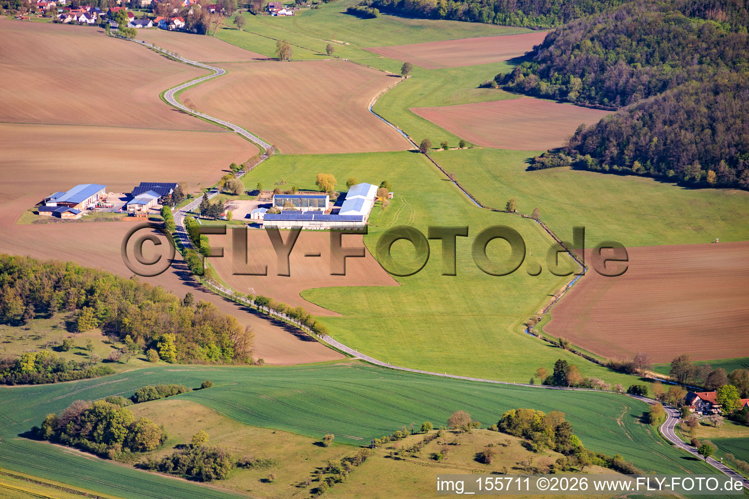 UL-Flugplatz Westhausen von Südosten im Bundesland Thüringen, Deutschland