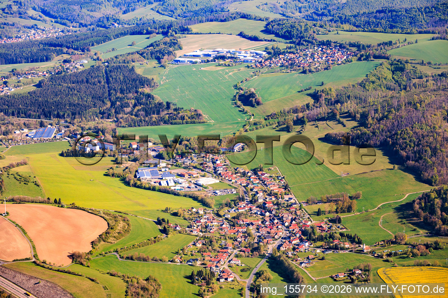 Brattendorf aus Süden in Auengrund im Bundesland Thüringen, Deutschland
